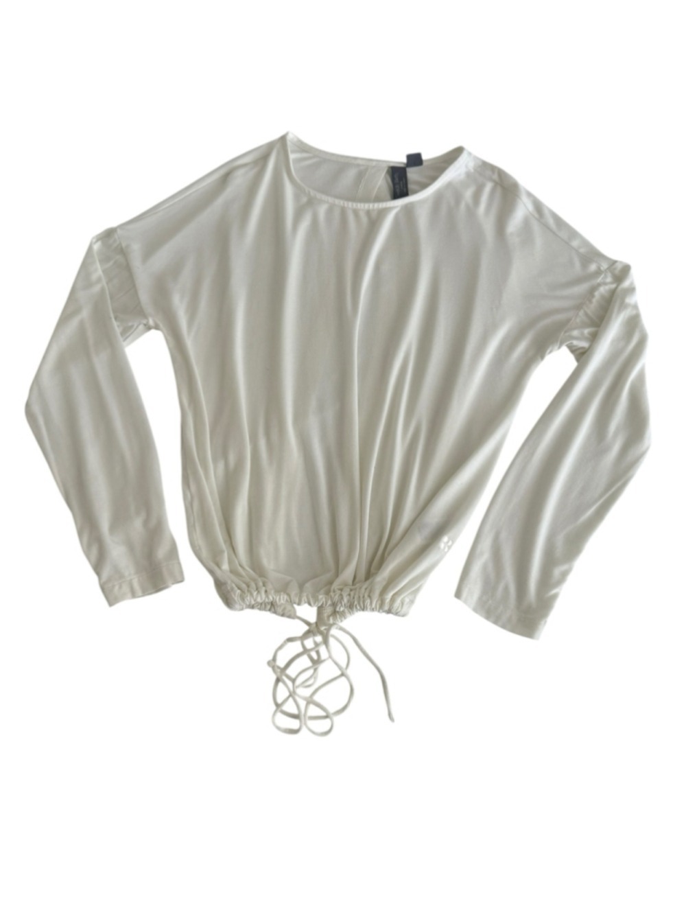 Women's Sweaty Betty Free Flow Open Back Long Sleeve Tee Medium Cream